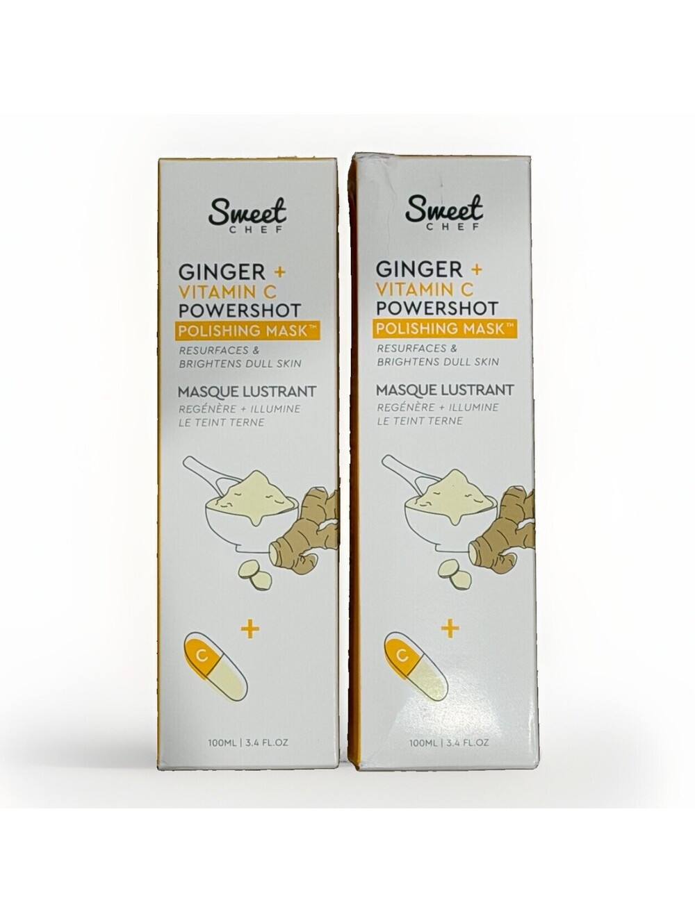 Sweet Chef ginger and vitamin C Powershot Polishing Mask - Set Of 2